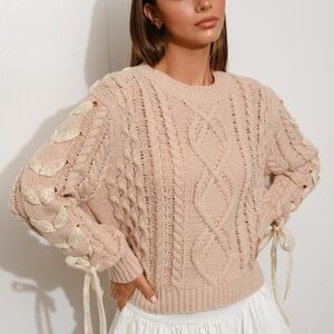 Cable Knit Sweater in Beige